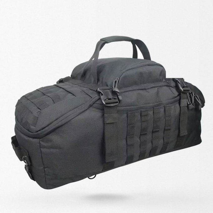 Military black duffle bag