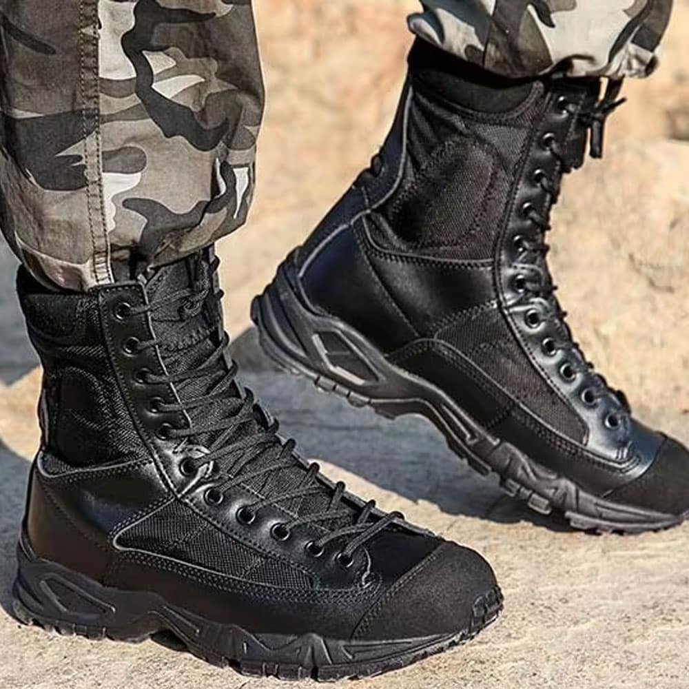 Military lace up boots Black