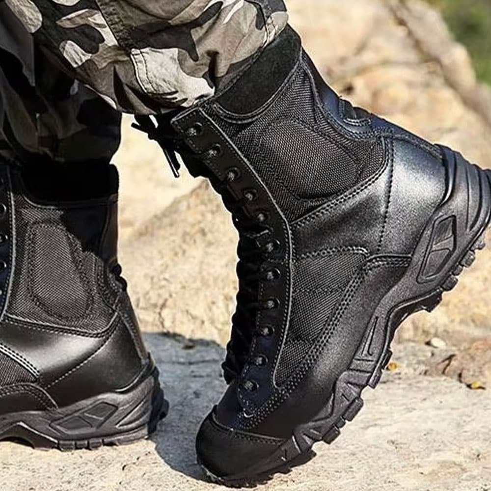 Military lace up boots Black