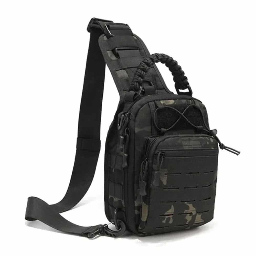 Sac à bandoulière tactique Molle Multicam Noir