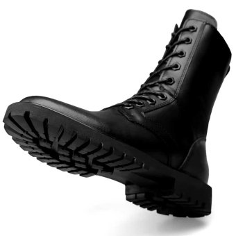 Real leather combat boots