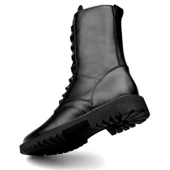 Real leather combat boots
