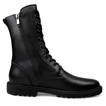 Real leather combat boots