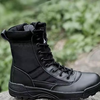 Side zip tactical boots Black