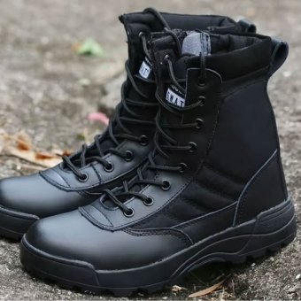 Side zip tactical boots Black