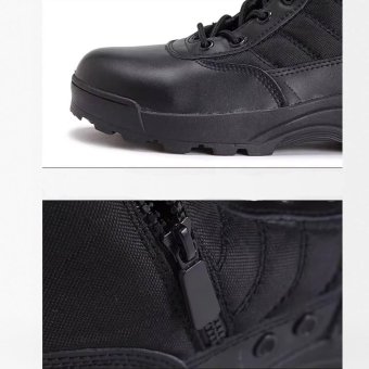 Side zip tactical boots Black