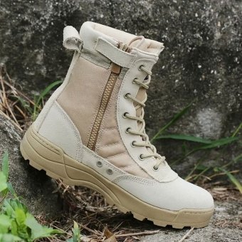 Side zip tactical boots Desert Tan