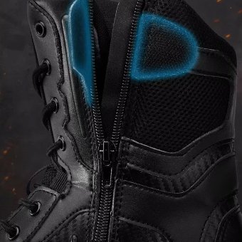 Side zip tactical boots with safety toe Black