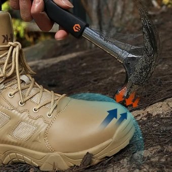 Side zip tactical boots with safety toe Desert Tan