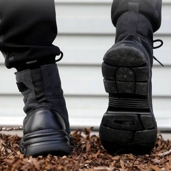 Steel toe military Black boots