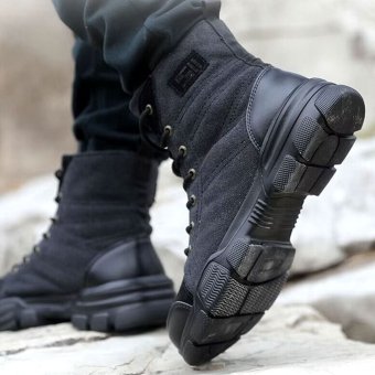 Steel toe military Black boots