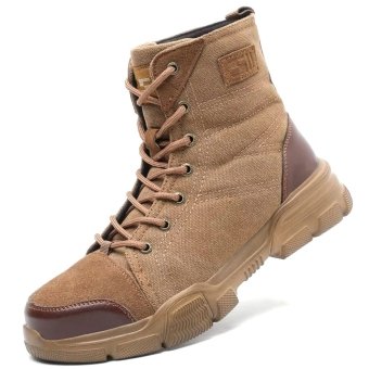 Steel toe military Brown boots