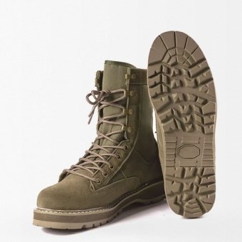 Suede military boots - army green