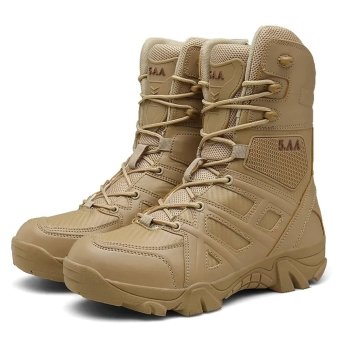 Synthetic leather combat boots Desert Tan
