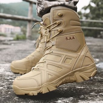 Synthetic leather combat boots Desert Tan