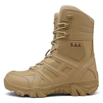 Synthetic leather combat boots Desert Tan
