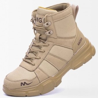 Tactical steel toe work boots Desert Tan