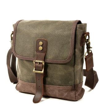 Vintage Leather military style messenger bag