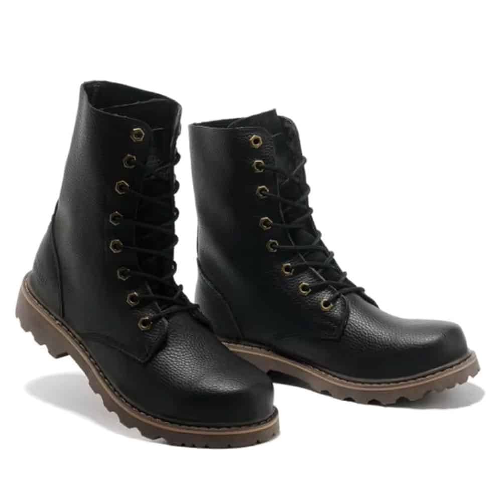 Vintage combat boots black leather