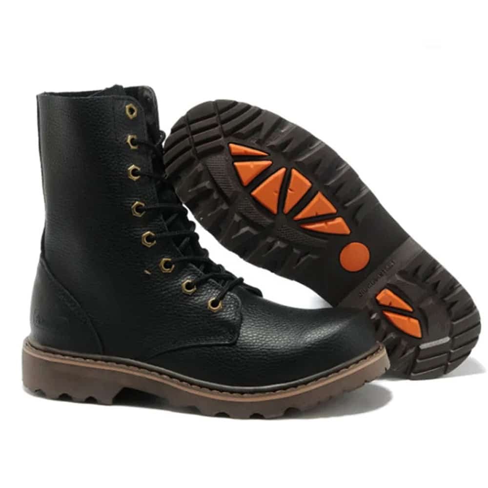 Vintage combat boots black leather
