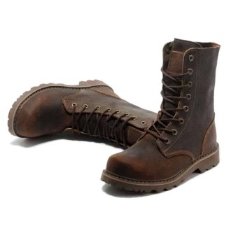 Vintage combat boots brown leather