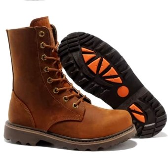 Vintage combat boots coyote brown leather