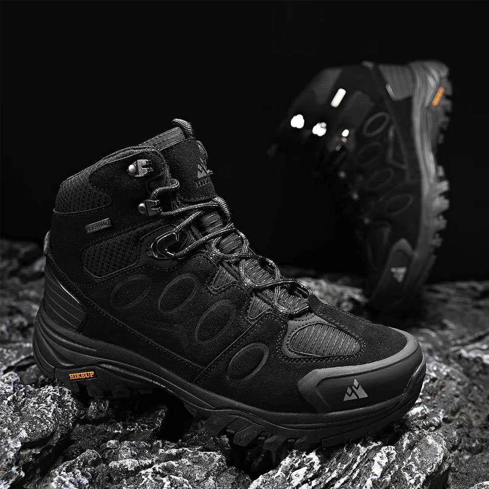 Waterproof Suede Hiking Boots Black