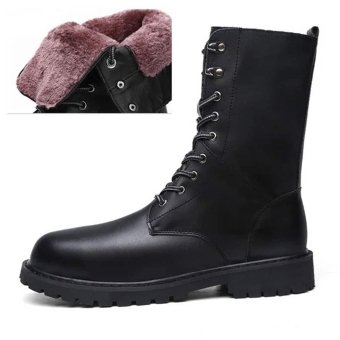 Waterproof leather combat boots