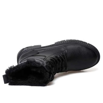 black leather lace up combat boots