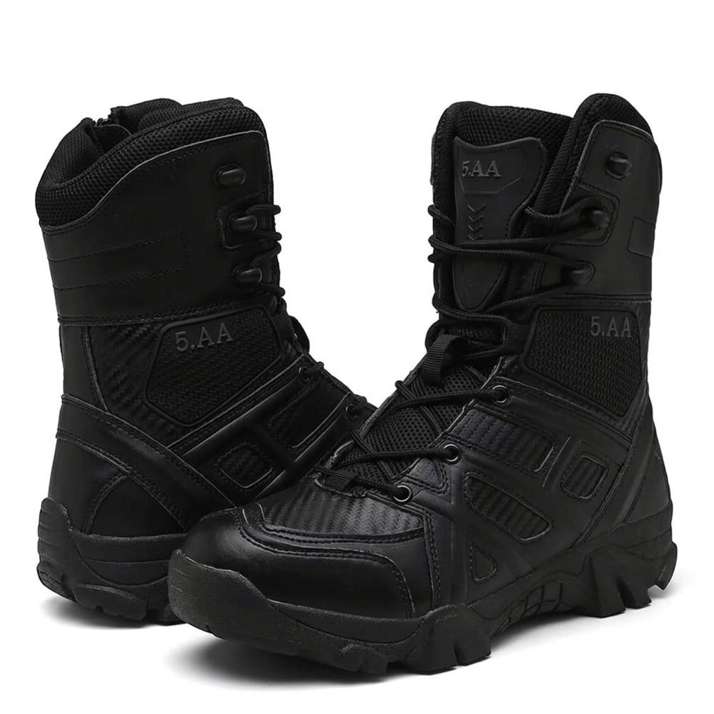 Synthetic leather combat boots