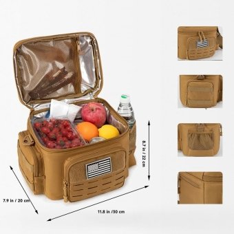 Coyote brown tactical thermal lunch bag