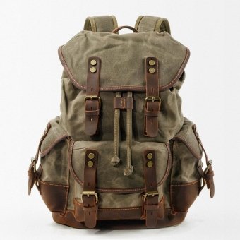 Military style canvas backpack