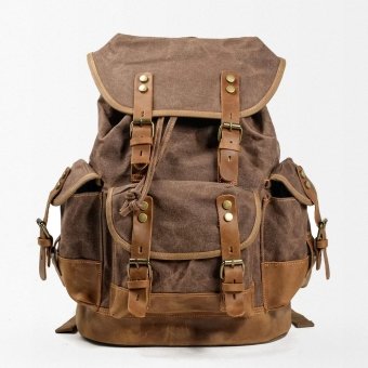 Sac à dos en toile de style militaire Chocolat