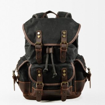 Military style canvas backpack