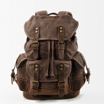 Military style canvas backpack