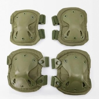 OD green tactical elbow and knee pads