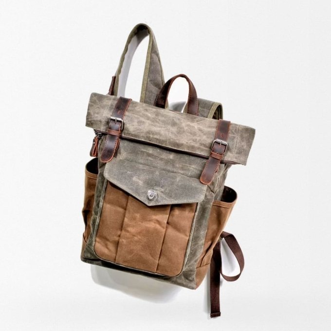 Vintage military canvas backpack
