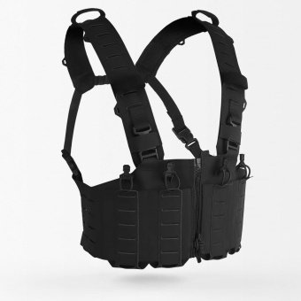 Armement de poitrine AR 15 avec fermeture à glissière frontale "SF" Noir