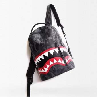 Camo leather backpack