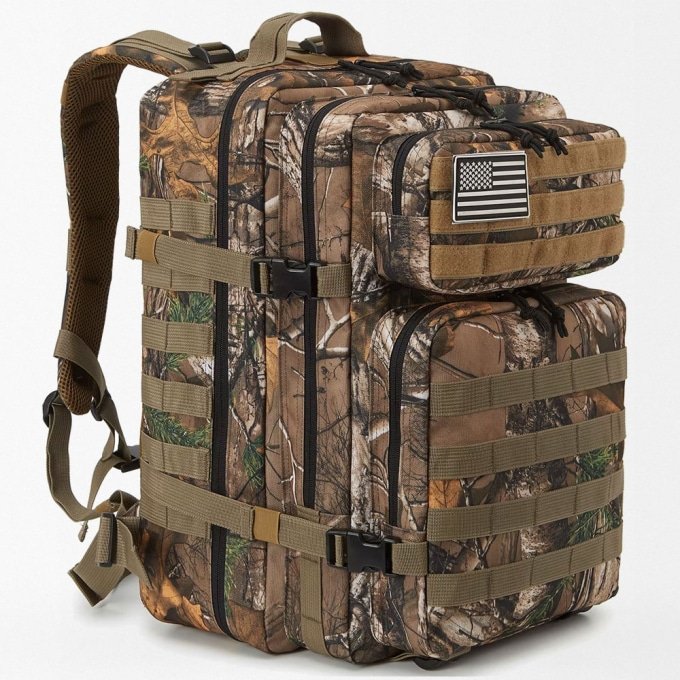 Hunting woods camo backpack 45L