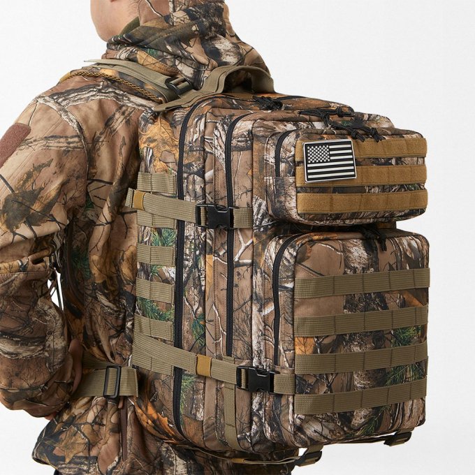 Hunting woods camo backpack 45L