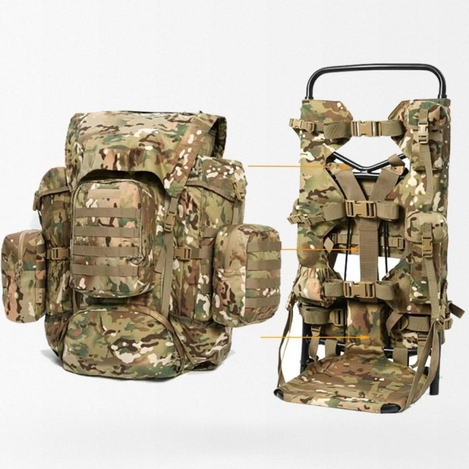 Military rucksack with frame Multicam