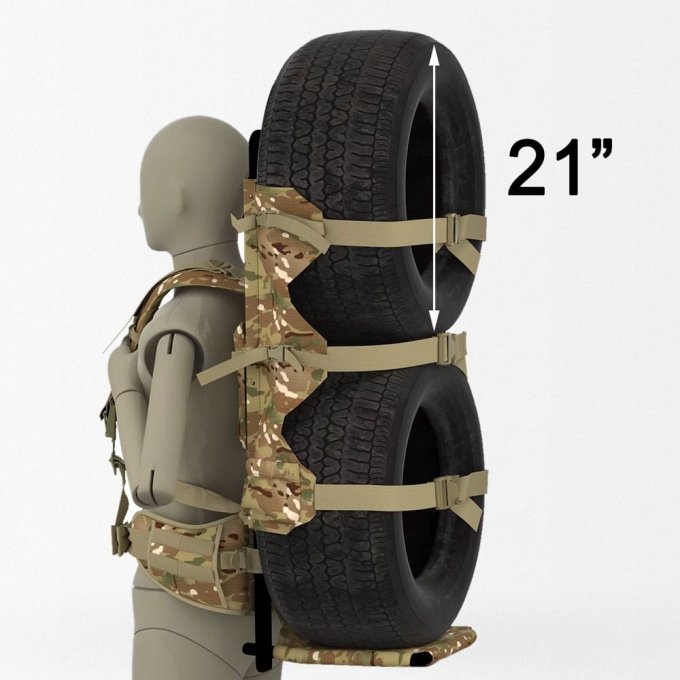 Military rucksack with frame Multicam