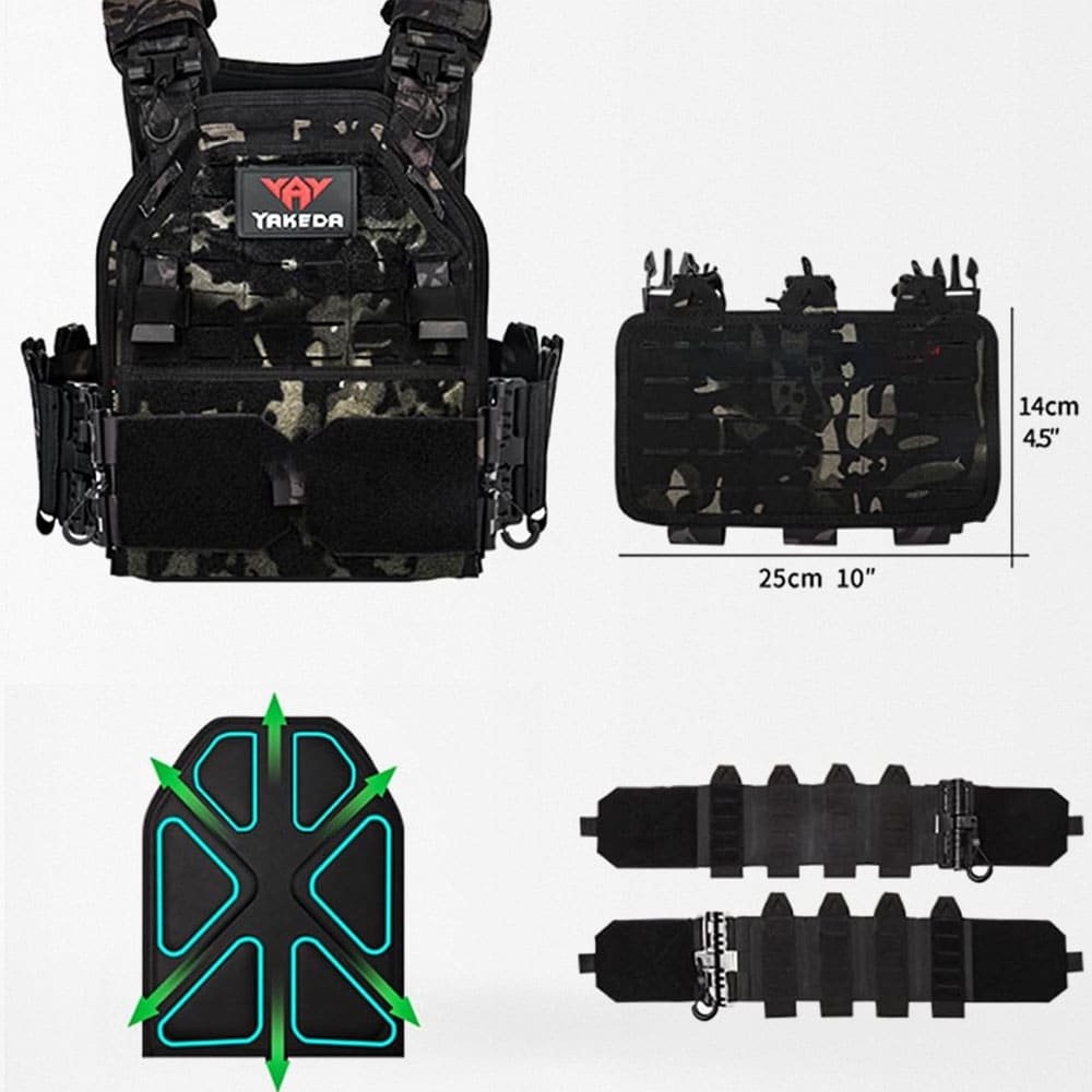 Lightweight Black Camo Plate Carrier