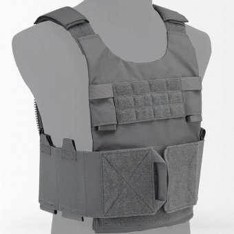 Porte-plaque basse visibilité gris