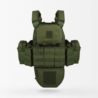 Porte-plaques Molle avec pochettes OD Green