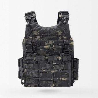 Porte-plaques tactique avec pochettes pour Magasins Multicam Noir