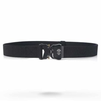 Elastic tactical belt with key & bottle buckles
