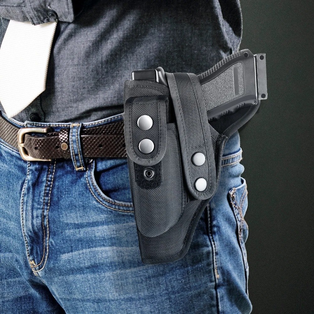 Holster with magazine pouch