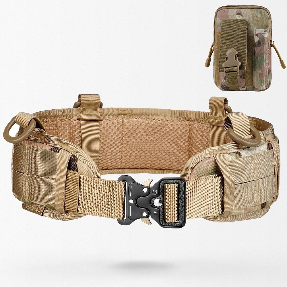 Padded combat belt with pouch